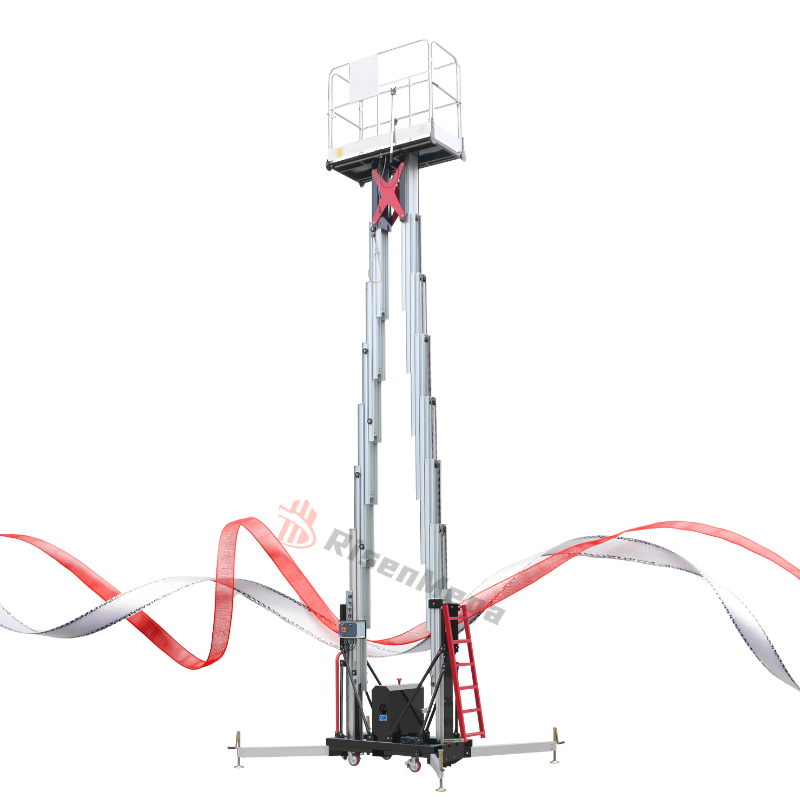 Elevador de aleación de aluminio de alta gama de doble mástil de 14 a 16 m