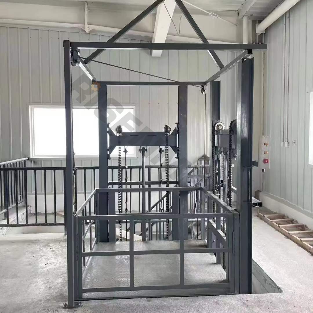 1-2 Ton Double Rail Hydraulic Cargo Lift (2-15M Lifting Height)