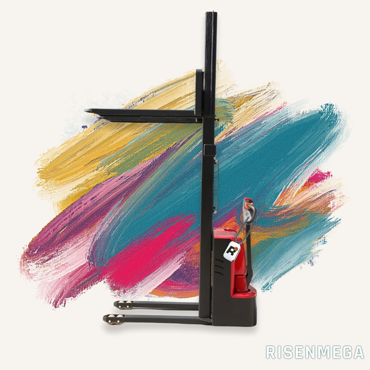 Apilador regular de 2 toneladas con inclinación hacia adelante y desplazamiento hacia atrás, conductor de pie