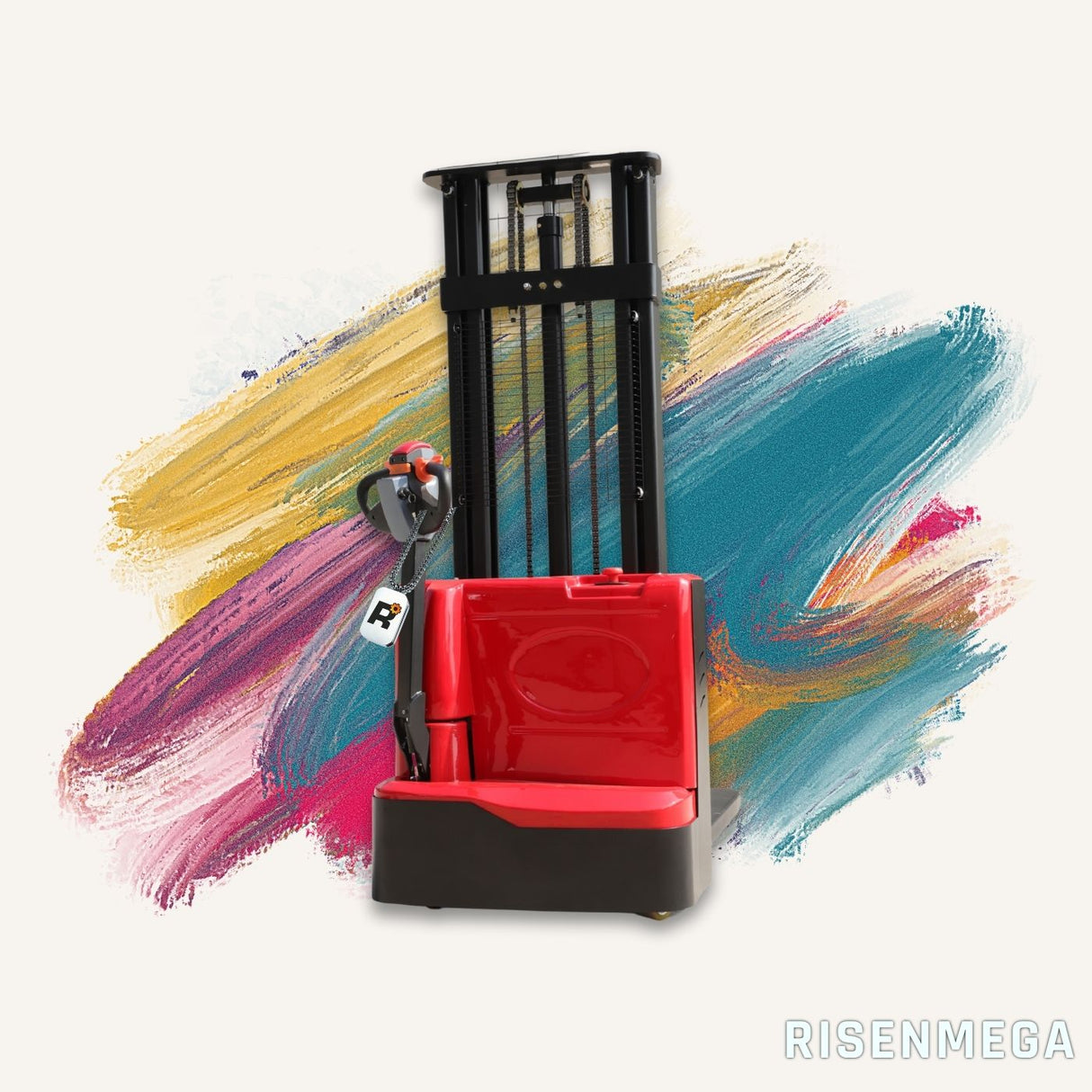 Apilador regular de 2 toneladas con inclinación hacia adelante y desplazamiento hacia atrás, conductor de pie