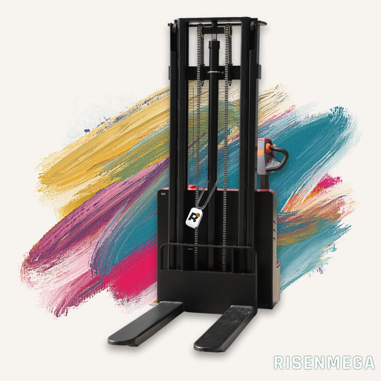 Apilador regular de 2 toneladas con inclinación hacia adelante y desplazamiento hacia atrás, conductor de pie