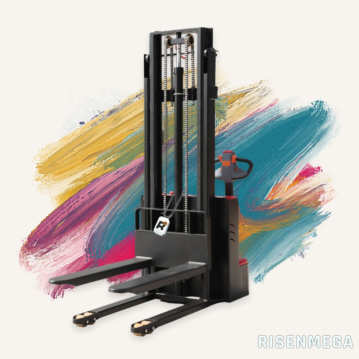 Apilador regular de 2 toneladas con inclinación hacia adelante y desplazamiento hacia atrás, conductor de pie