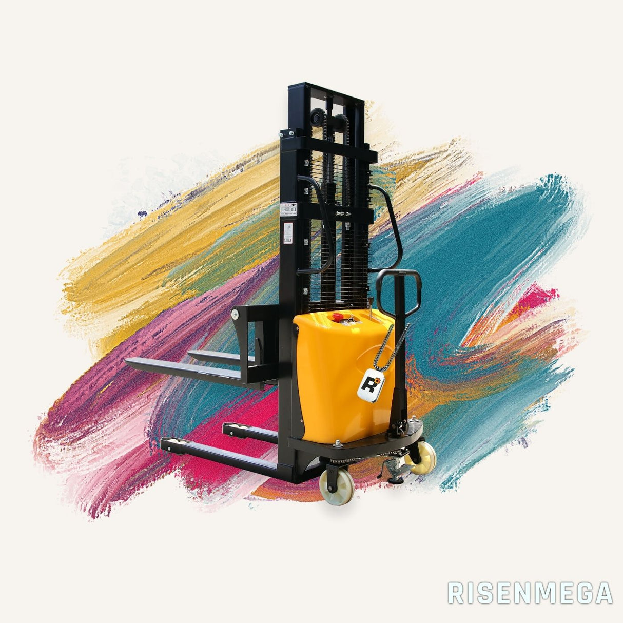 Apilador regular de 2 toneladas con inclinación hacia adelante y desplazamiento hacia atrás, conductor de pie