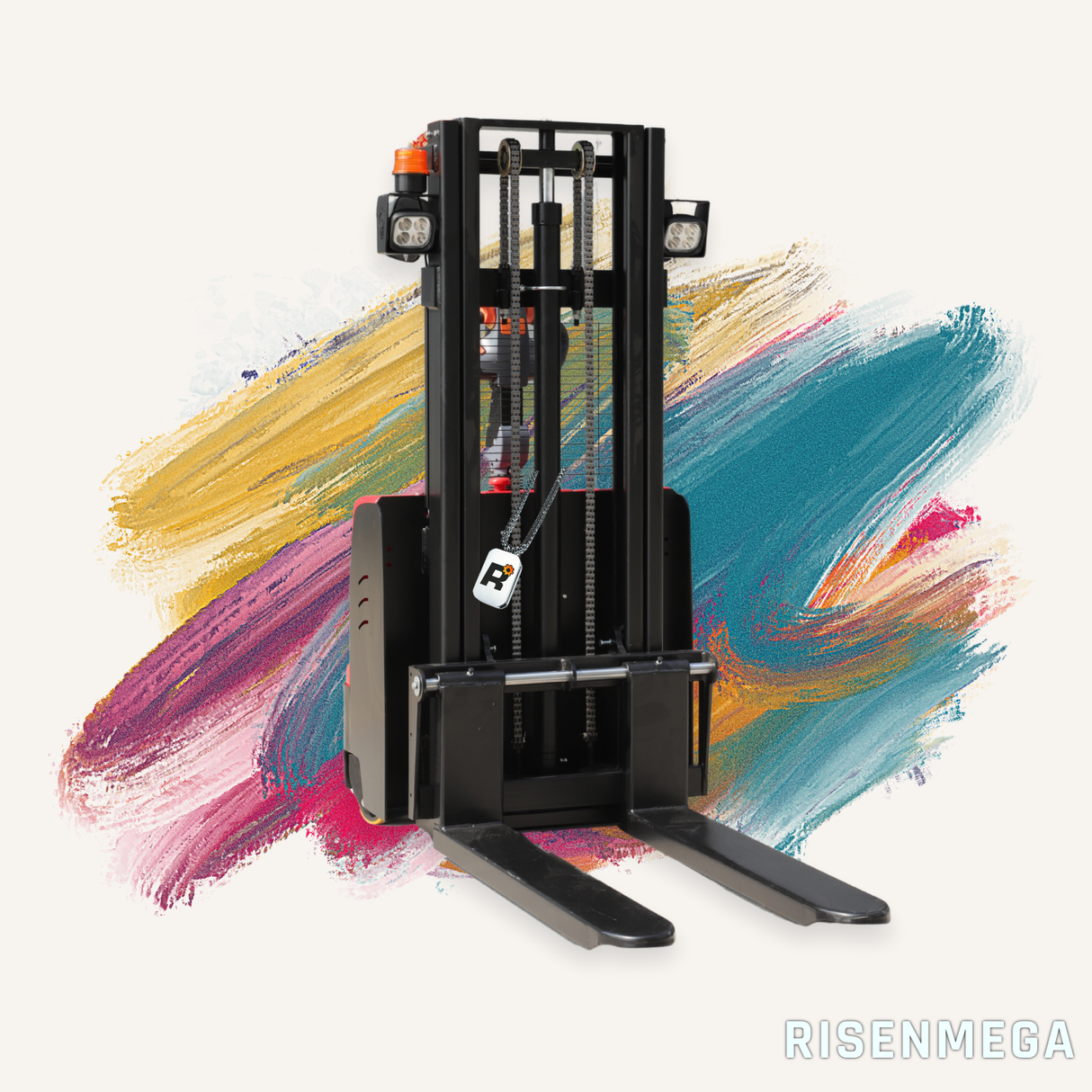 Apilador regular de 2 toneladas con inclinación hacia adelante y desplazamiento hacia atrás, conductor de pie