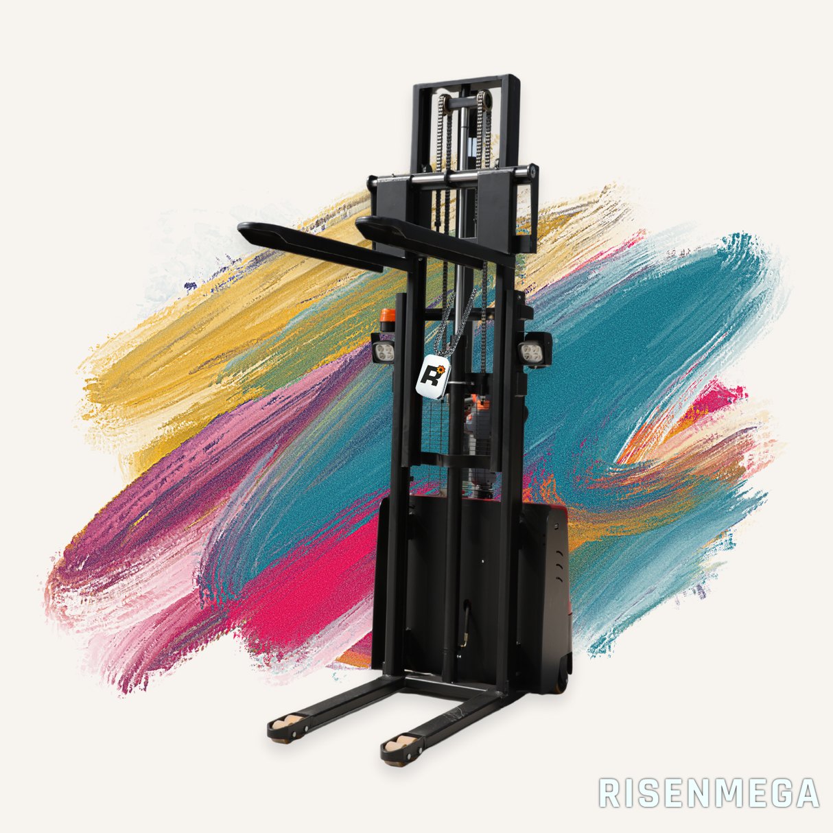 Apilador regular de 2 toneladas con inclinación hacia adelante y desplazamiento hacia atrás, conductor de pie