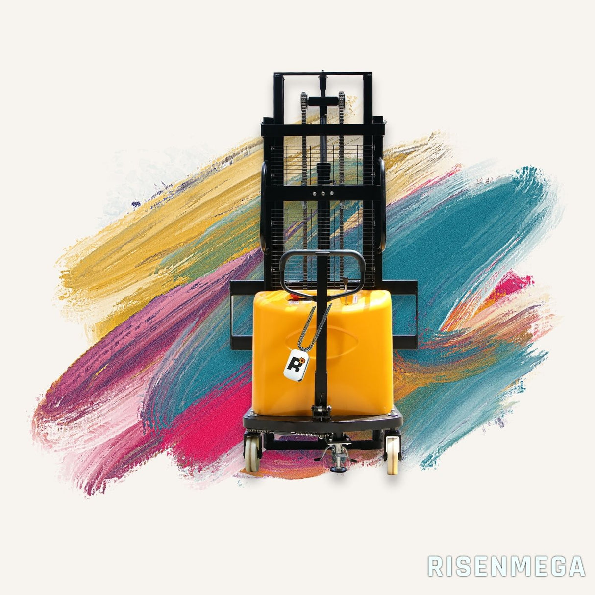 Apilador regular de 2 toneladas con inclinación hacia adelante y desplazamiento hacia atrás, conductor de pie