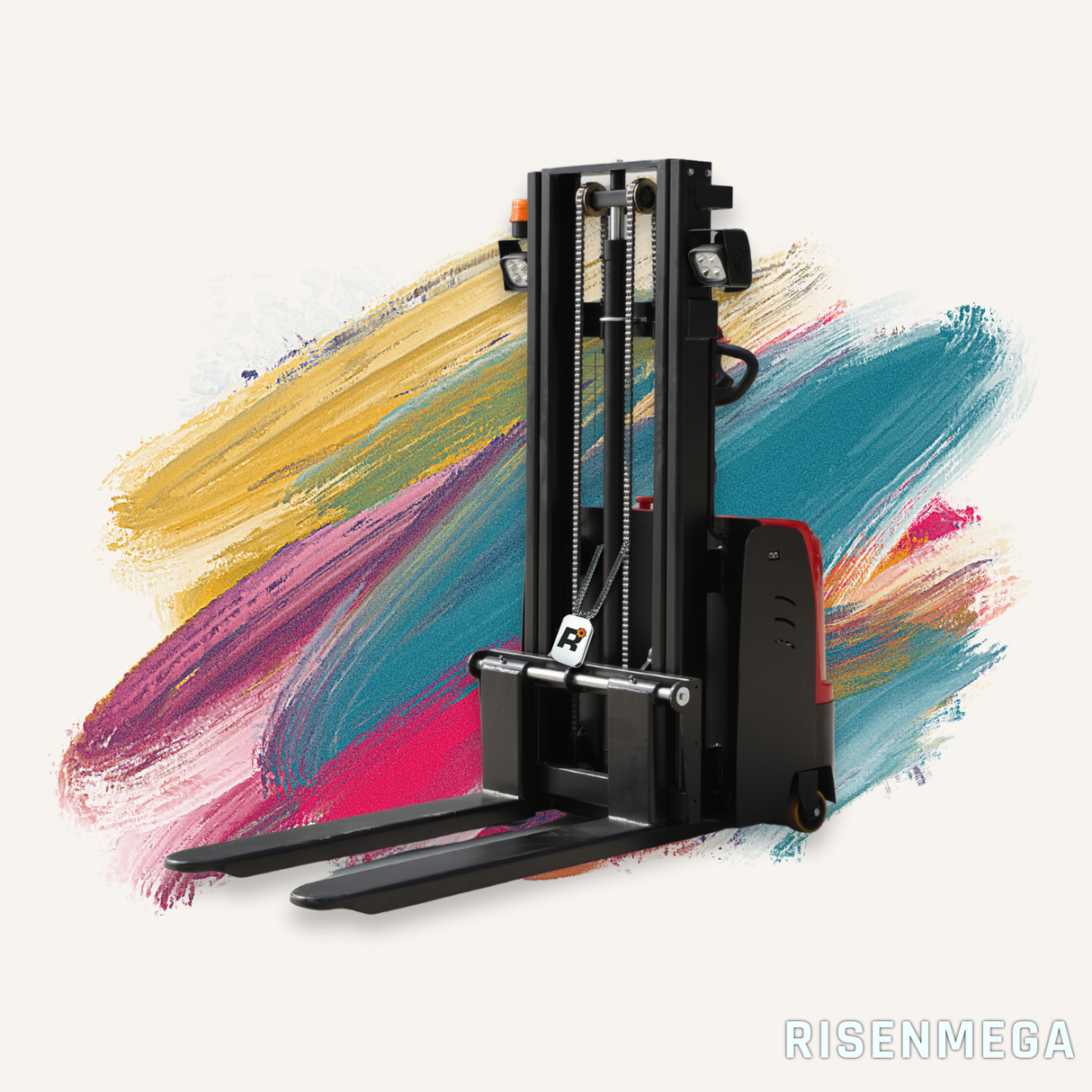 Apilador regular de 2 toneladas con inclinación hacia adelante y desplazamiento hacia atrás, conductor de pie