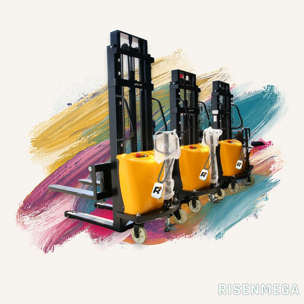 Apilador regular de 2 toneladas con inclinación hacia adelante y desplazamiento hacia atrás, conductor de pie