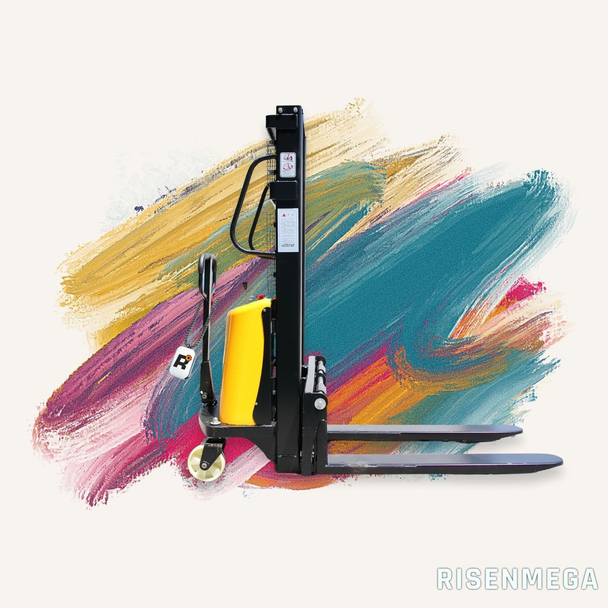 Apilador regular de 2 toneladas con inclinación hacia adelante y desplazamiento hacia atrás, conductor de pie