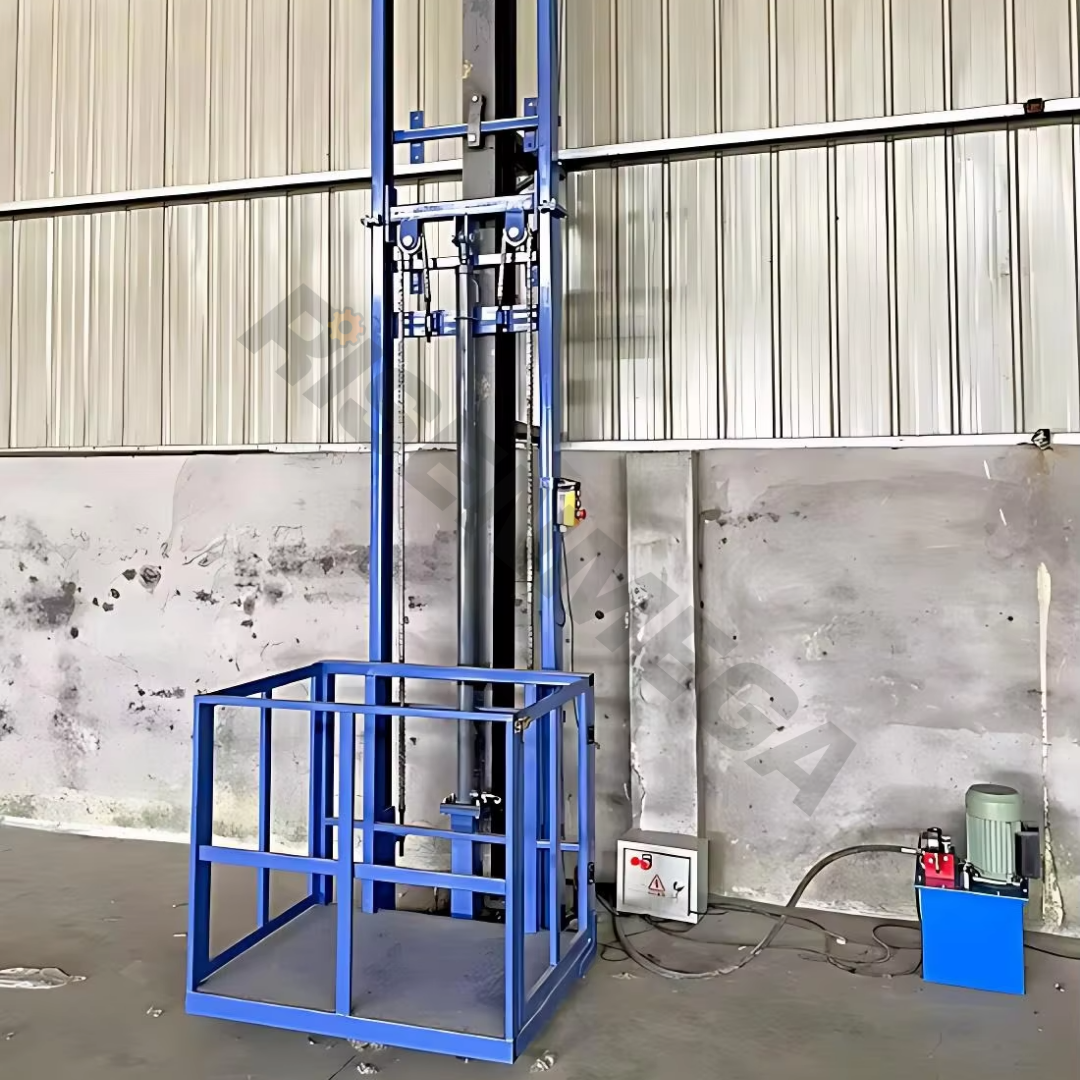 1 Ton Single Rail Hydraulic Cargo Lift (2-12M Lifting Height)