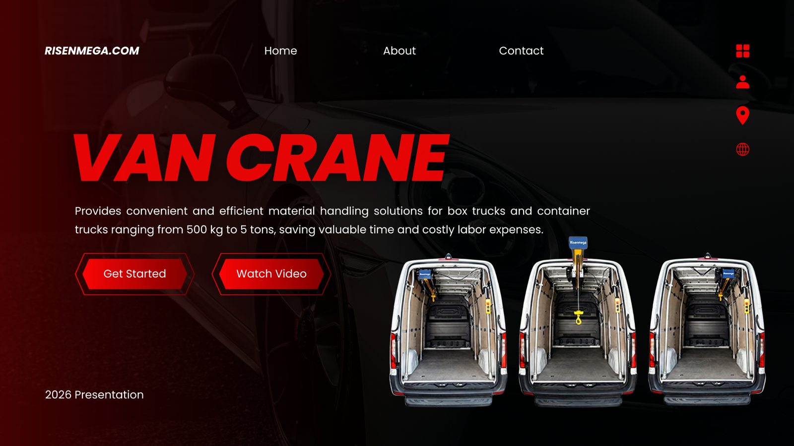 The 2026 Fully Electric Box Truck & Container Cranes by RISENMEGA