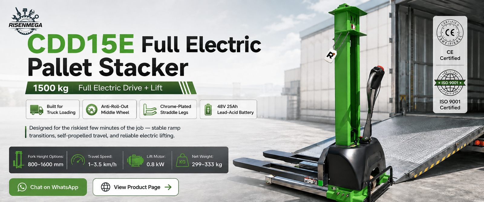 Full Electric Pallet Stacker 1500kg: Who Actually Needs the CDD15E?