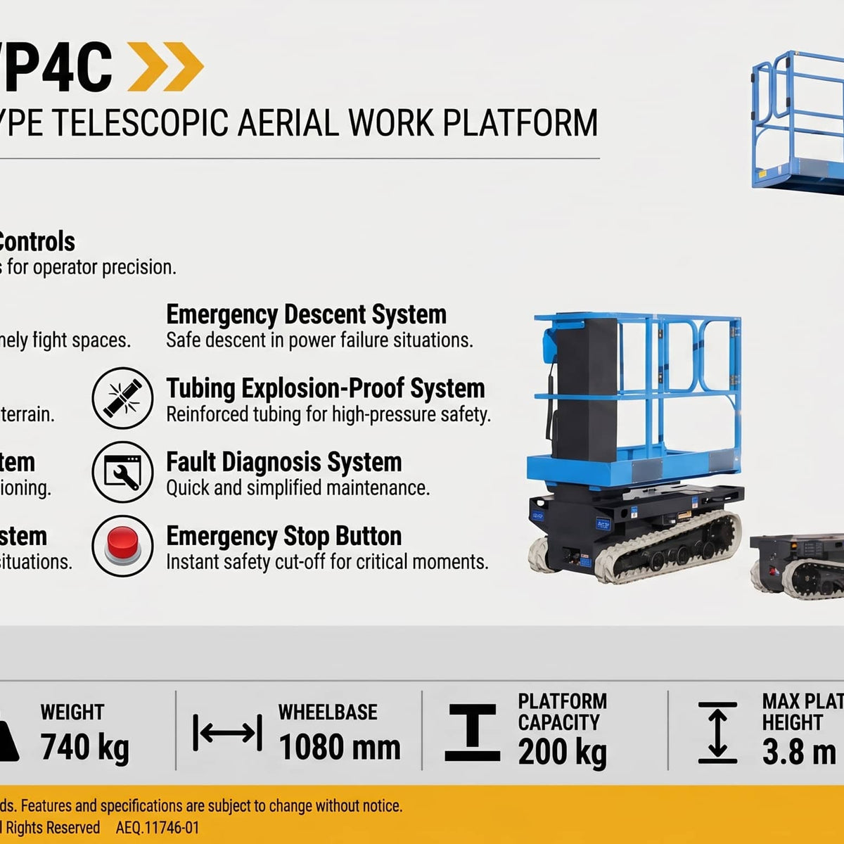 RisenMega® RMWP4C: The Ultimate Compact Track-Type Aerial Work Platform ...