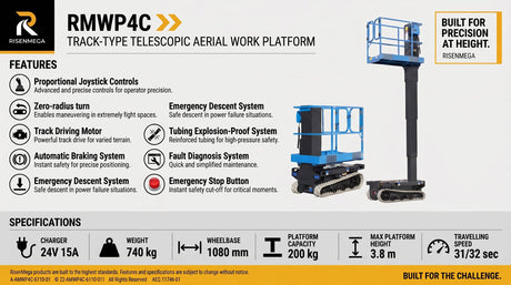 RisenMega Vertical Lift Track-Type Telescopic Aerial Work Platform