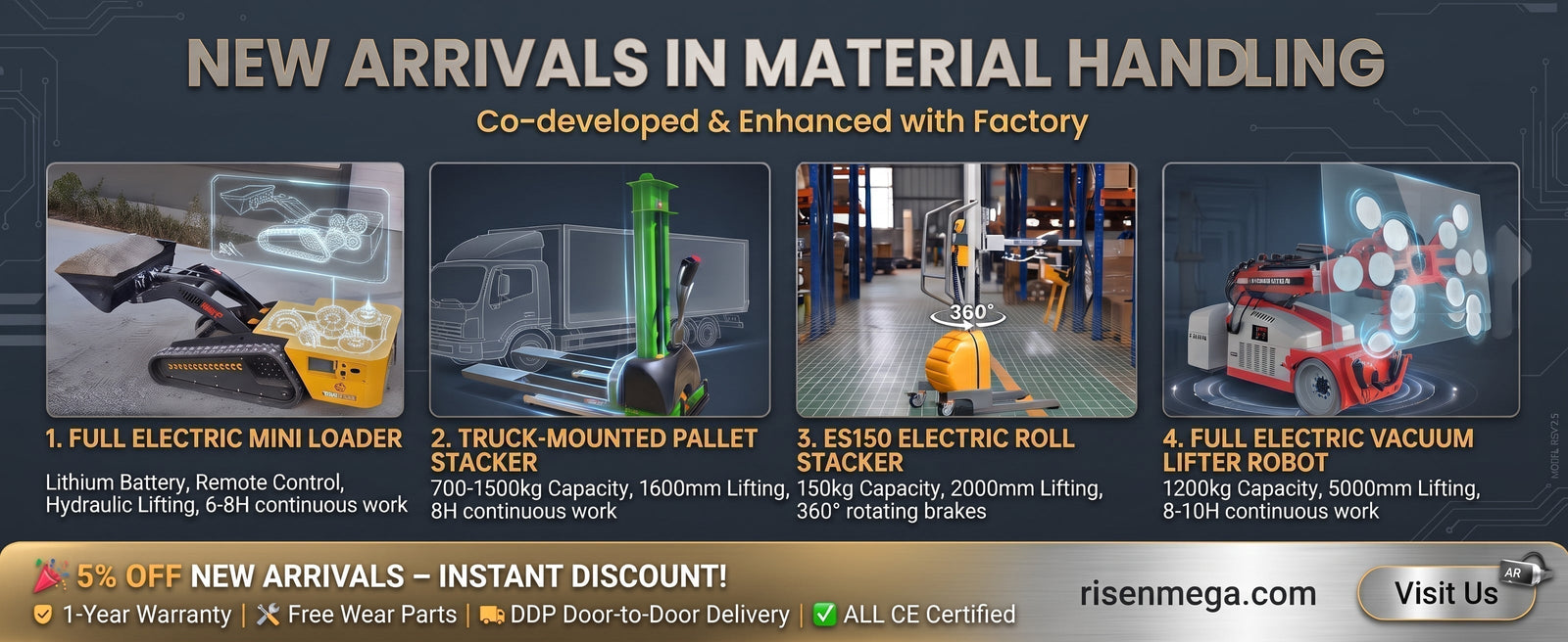 NEW ARRIVALS IN MATERIAL HANDLING