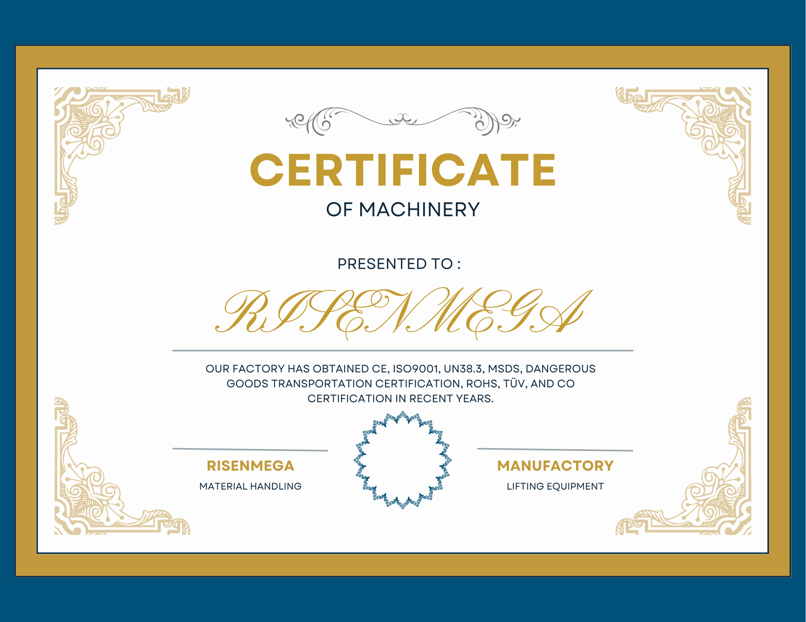 What Certificates and Test Report Do You Need to Purchase Material Handling Machine in China?