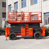 Rough Terrain Wheels Scissor Lift High Capacity 14M