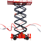 Rough Terrain Wheels Scissor Lift High Capacity 14M