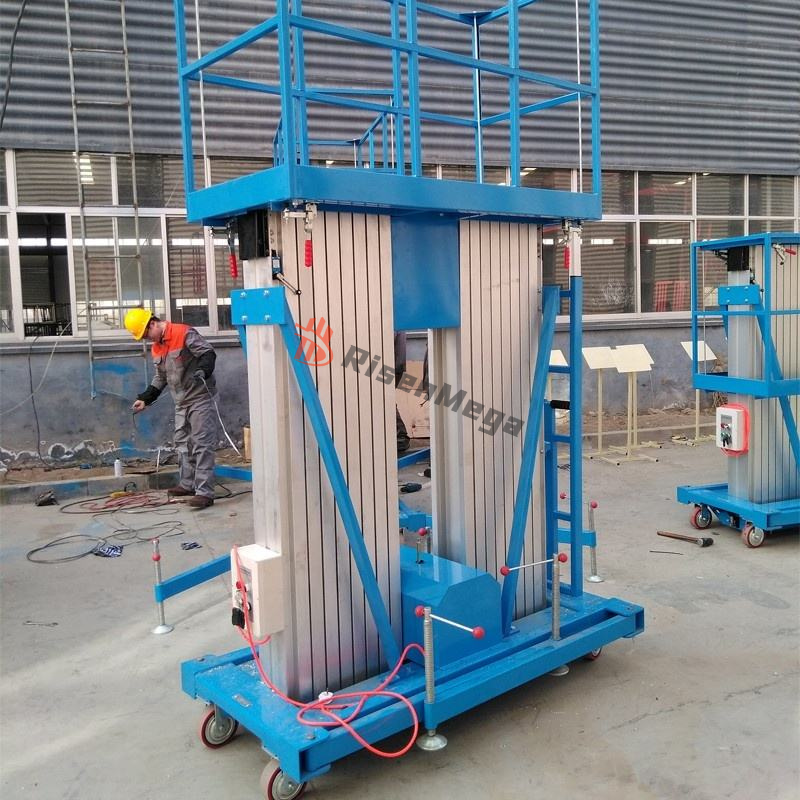 Aluminum Alloy Lift Double Mast 14M