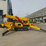 Risenmega 3-ton spider crane in folded transport position for passage through narrow doorways