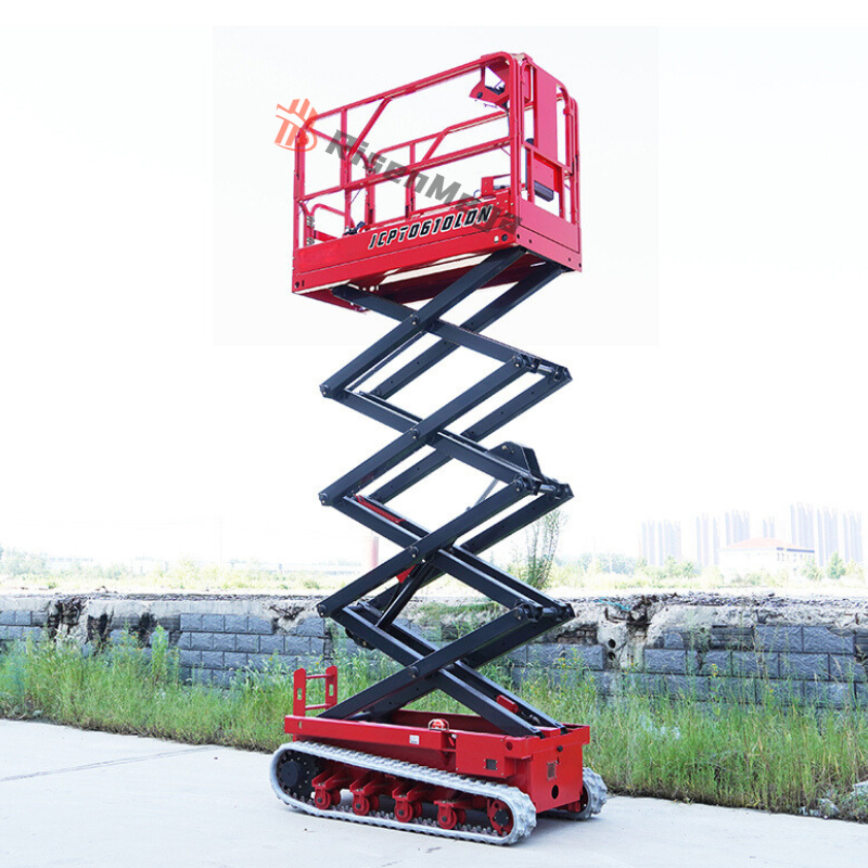 Rubber Crawler Scissor Lift Hydraulic 6-8M