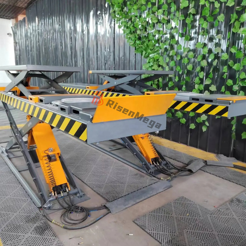 Ultra Thin Main-sub Scissor Car Lift 4 Ton