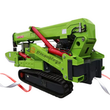 Risenmega 8-ton spider crane boom angle and stabilizer deployment at a project site