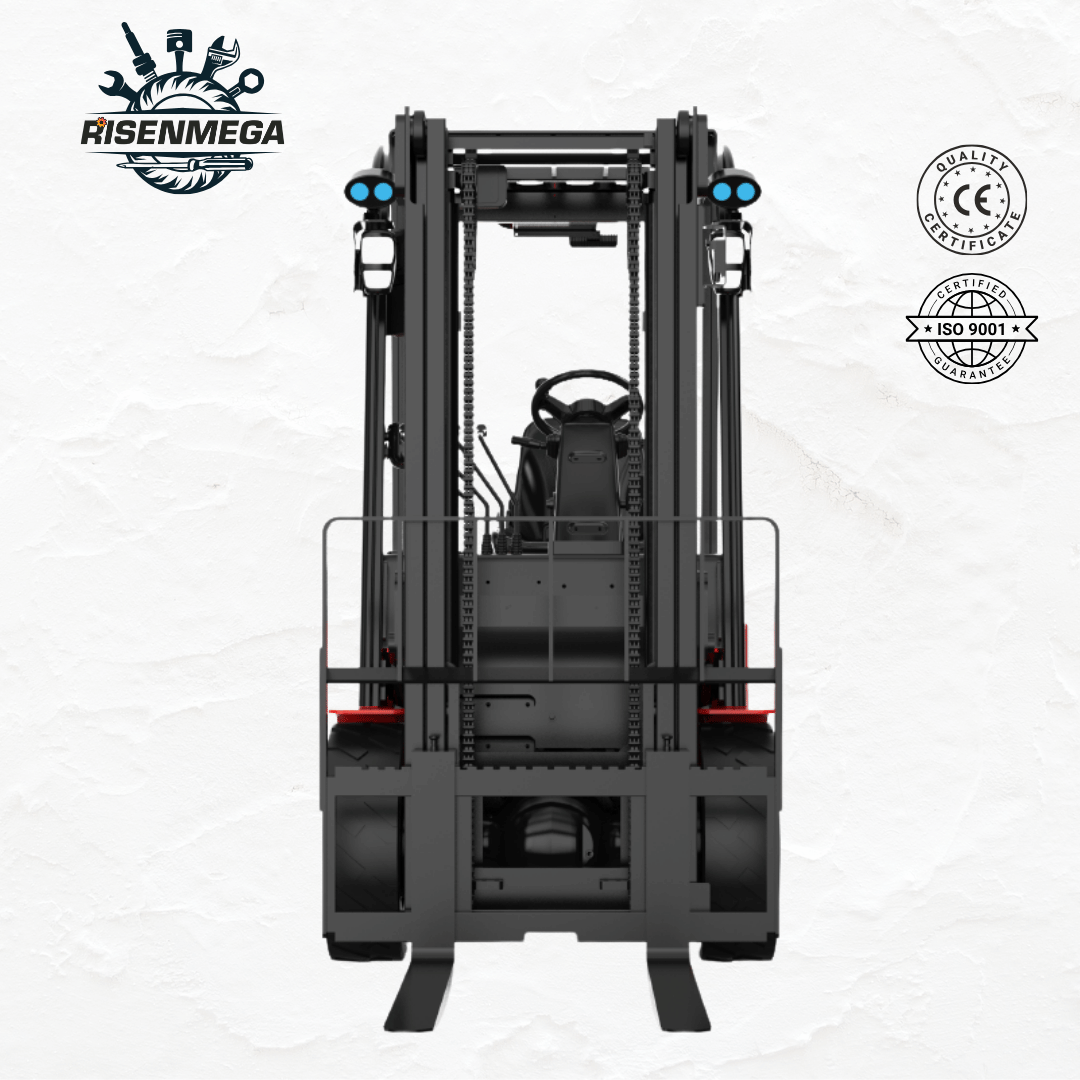 EFL201 electric forklift dimensions diagram side and top view