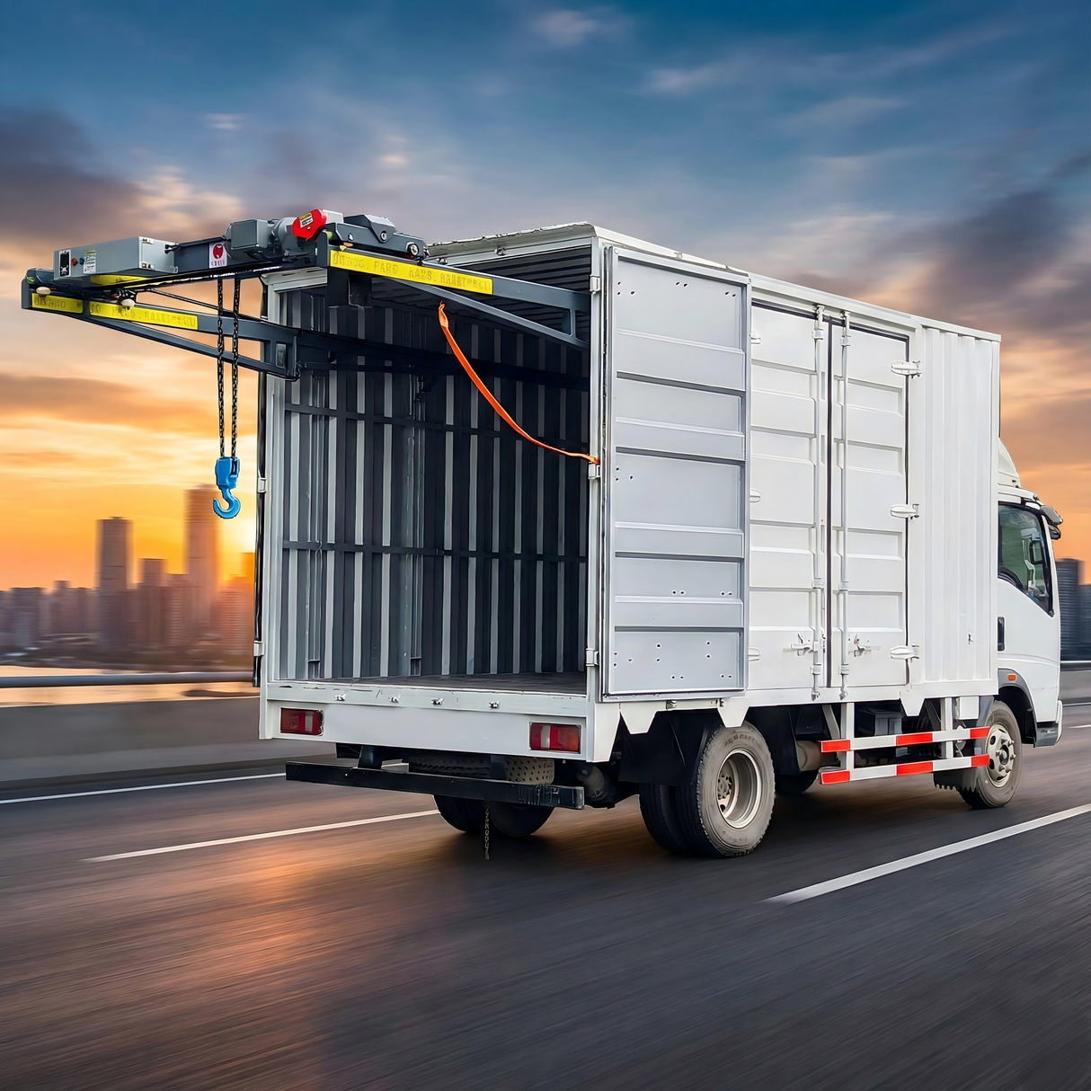 Electric Heavy-Duty Van Crane | Extendable Loading System for Containers