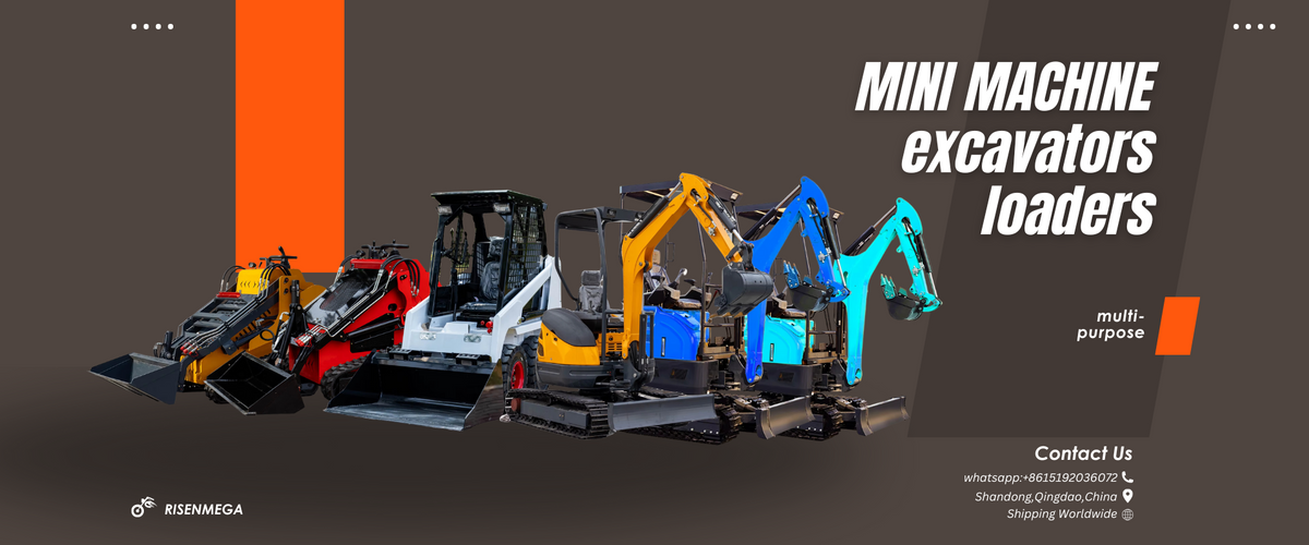 Risenmega mini excavator and wheel loader for construction site earthmoving tasks