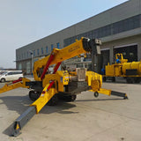 Risenmega spider crane 1-12 ton – lifting basket and outrigger deployment detail