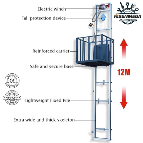 400KG Single Rail Wire Rope Cargo Lift (2-15M Lifting Height)