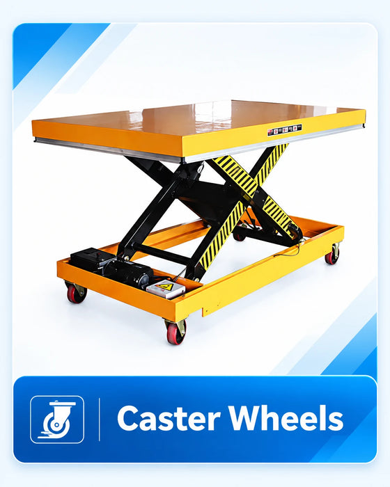 Risenmega scissor lift table with caster wheels option