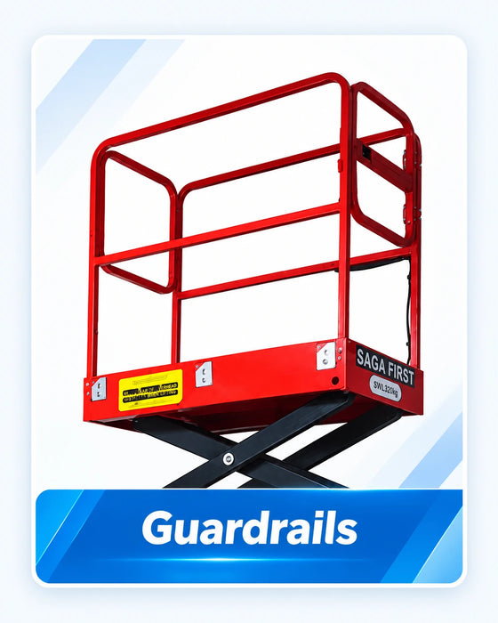 Risenmega scissor lift table with guardrails option