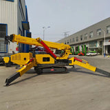 Risenmega 1 to 12 ton spider crane with lifting basket on rubber crawler tracks