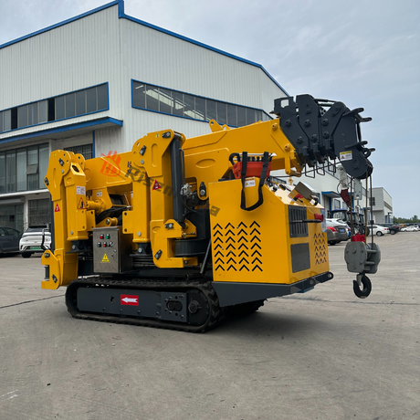 Risenmega spider crane 1-12 ton – lifting basket and outrigger deployment detail