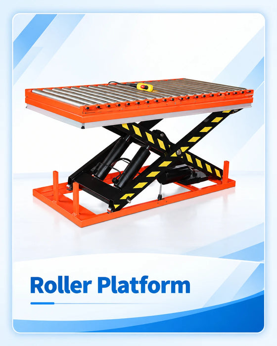 Risenmega scissor lift table with roller platform option