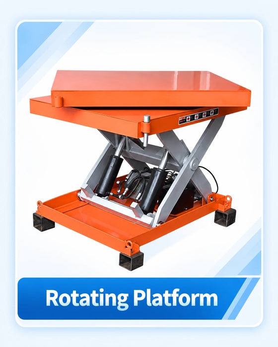 Risenmega scissor lift table with rotating platform option