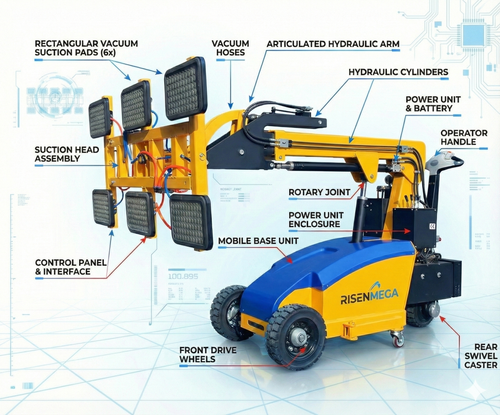Vacuum lift medium truck with suction cups 600 KG