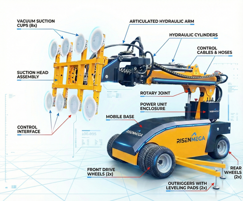 Vacuum lift truck with suction cups 300-500 KG